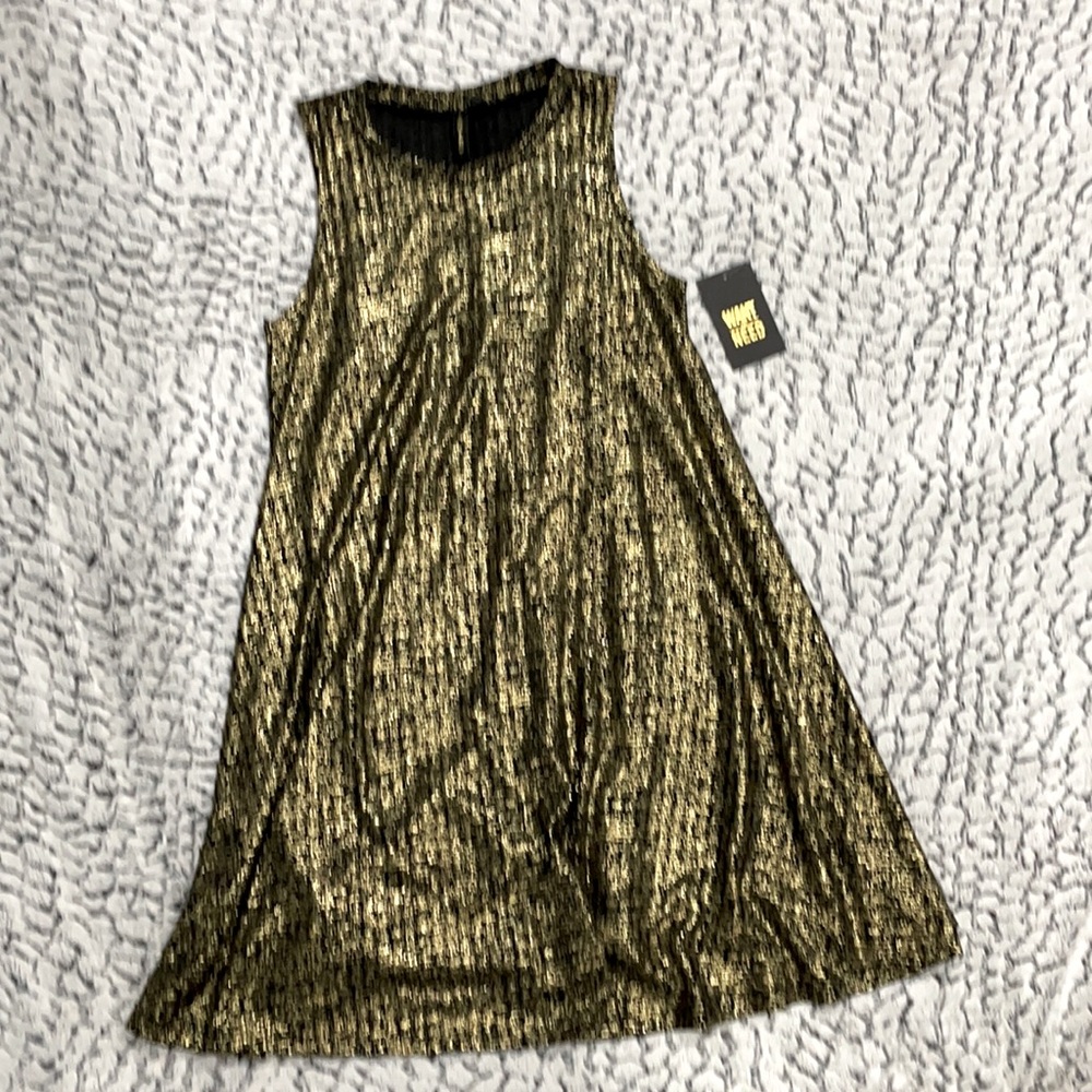 Want and Need Metallic Swing Dress. M